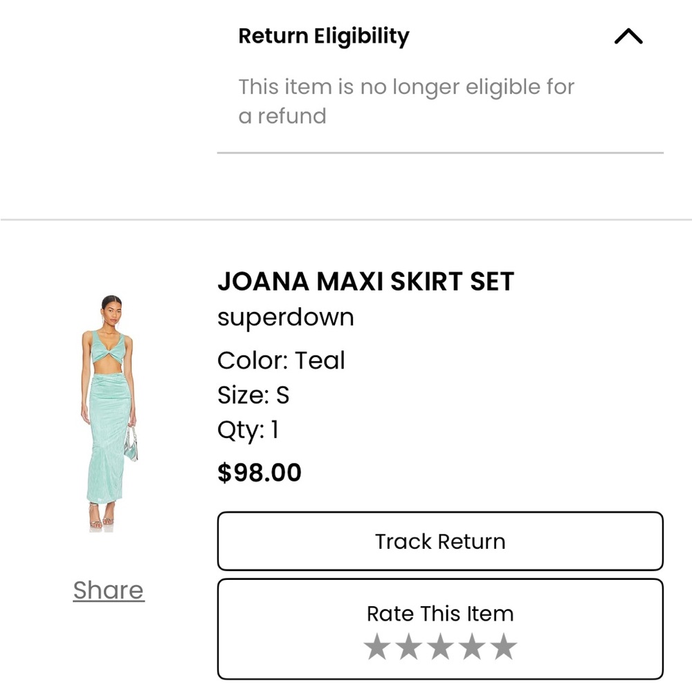 Superdown Aqua Maxi Skirt Set